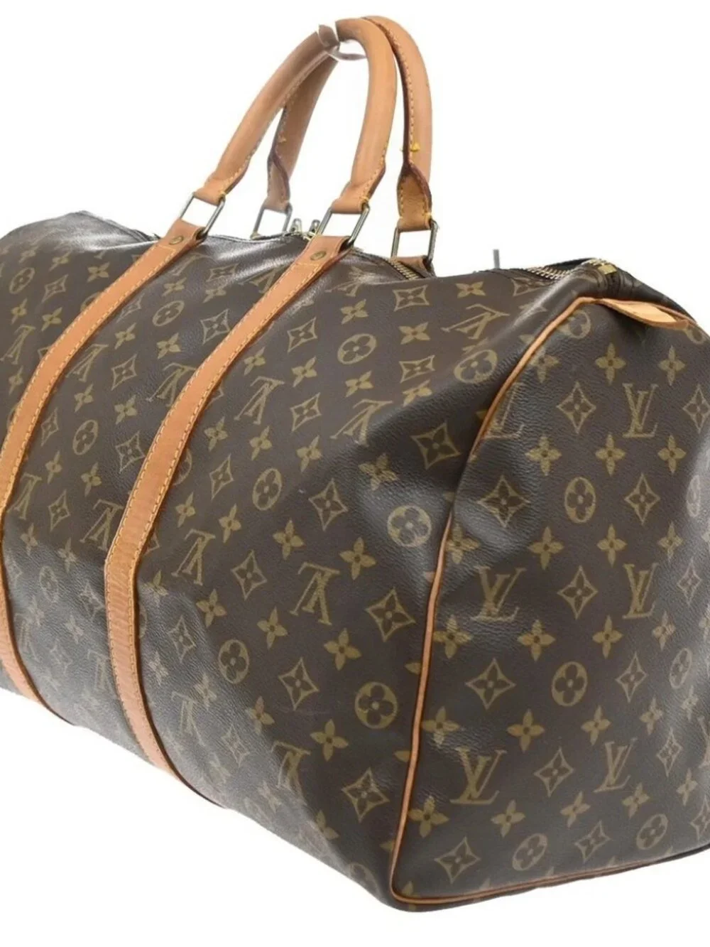 LOUIS VUITTON Keepall 50 Travel Hand Bag Monogram Leather Brown